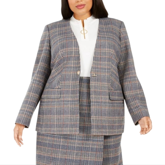 Calvin Klein Jackets & Blazers - Calvin Klein Women’s Blazer Suit‎ Jacket NWT Plaid Dark Academia Professor 14W